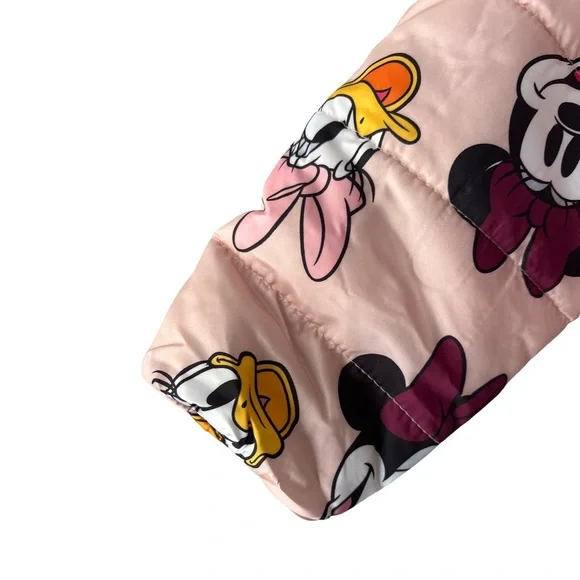 Disney Girls Minnie Mouse Daisy Duck Pink Hooded Winter Puffer Jacket Toddler 3T - Picture 12 of 16